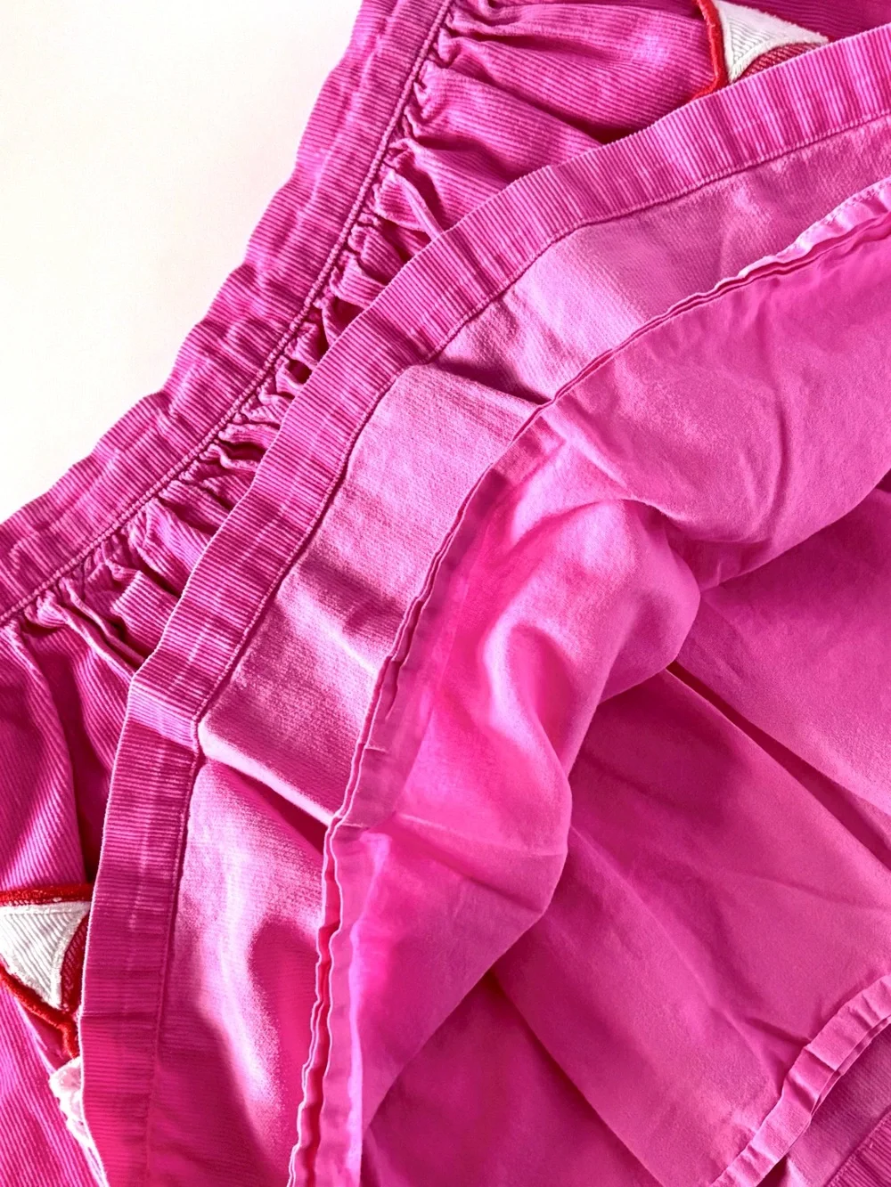 Mini Boden Girls Skirt 🦊 Medium Pink Corduroy Fox Pockets Size 4–5Y Like New
